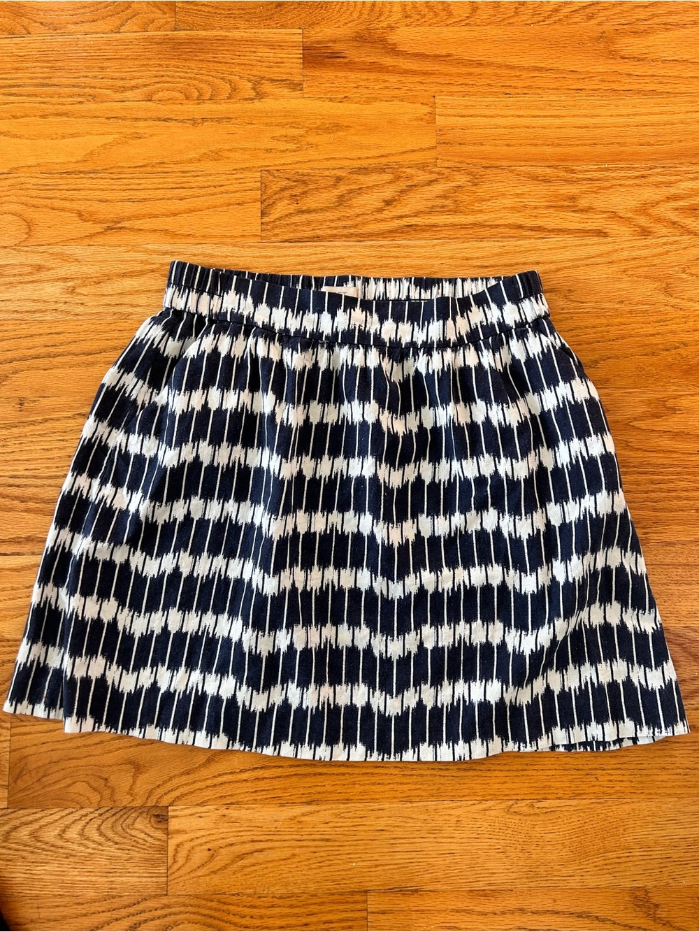 LOFT Navy and White Mini Skirt